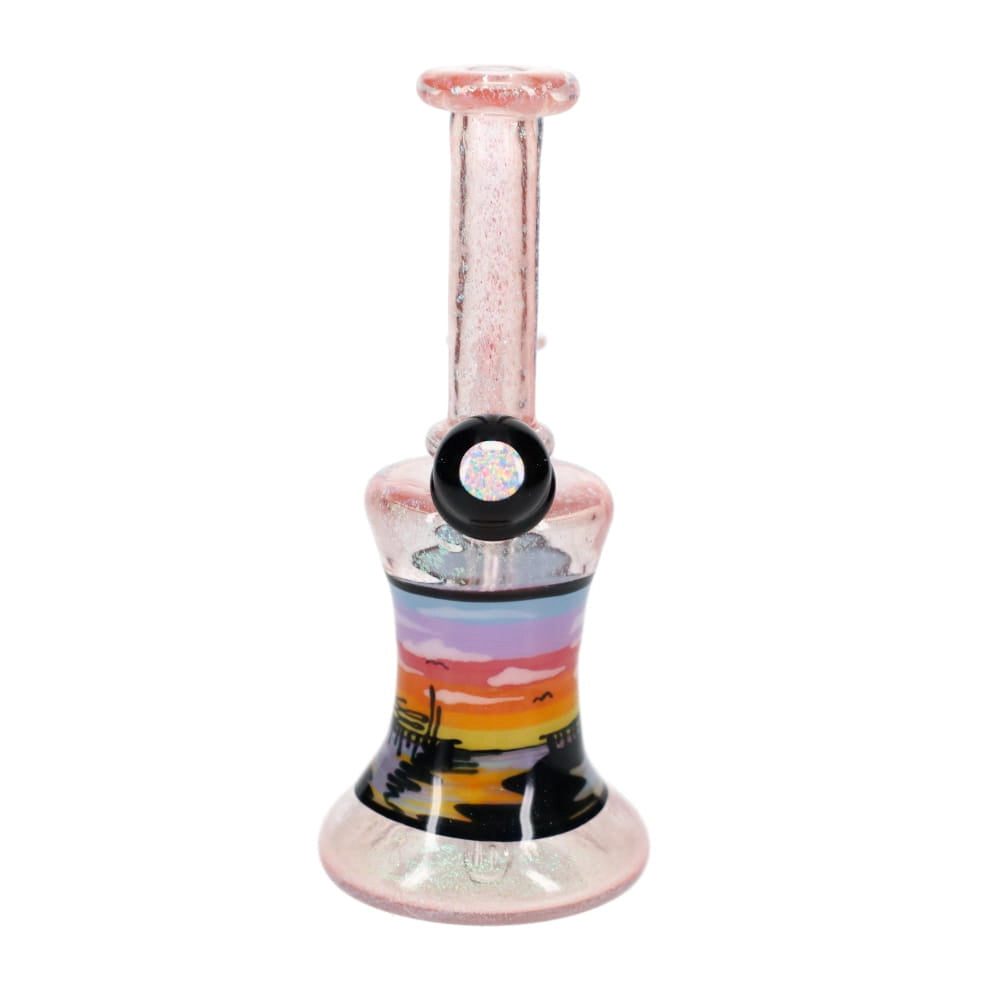 Windstar Glass Dichro Pink Sunset with Opal Rig