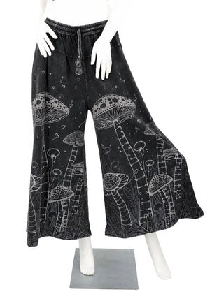 Psychedelic Mushroom Print Wide Leg Palazzo Pants