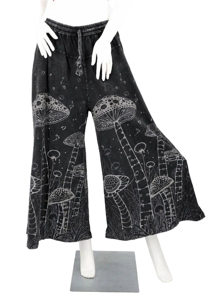 Psychedelic Mushroom Print Wide Leg Palazzo Pants