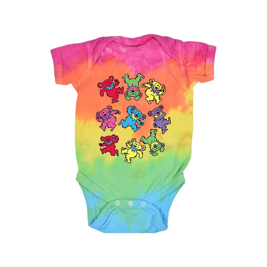 Grateful Dead Kids Spiral Bears Tie Dye Onesie