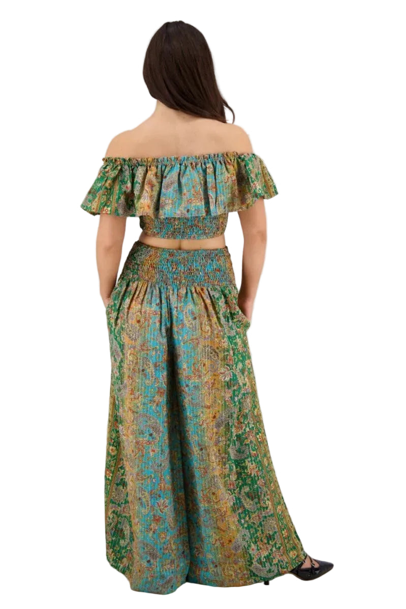 Paisley Festival 2-Piece Set - Blue & Green
