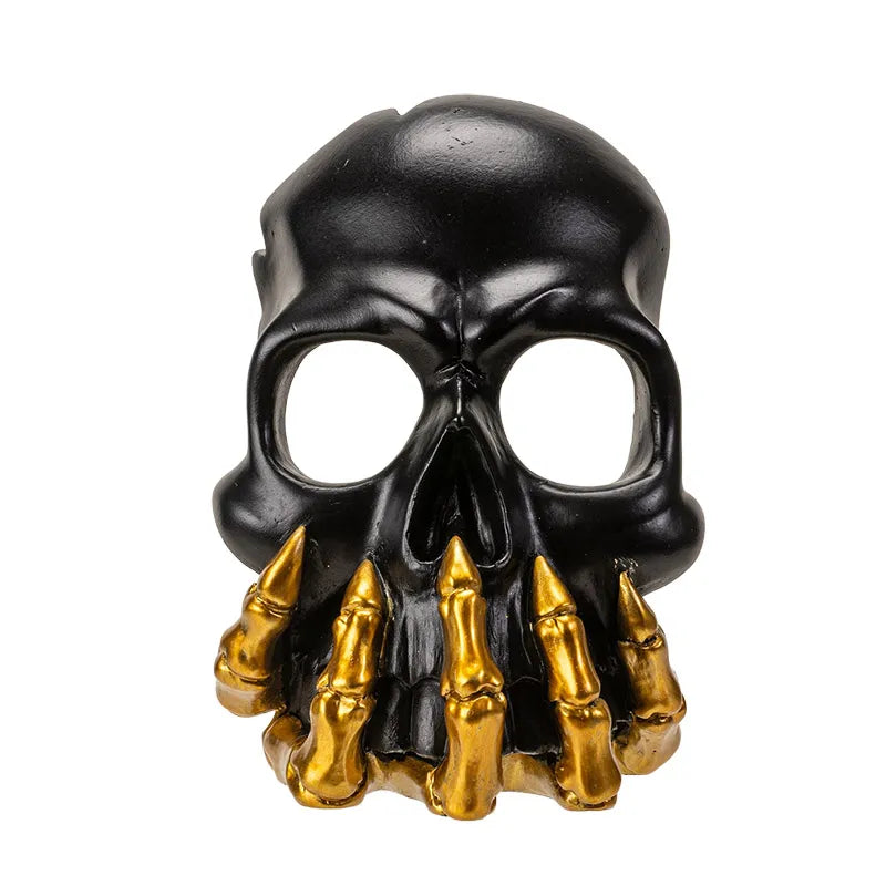 Black and Gold Skull Candleholder