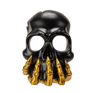 Black and Gold Skull Candleholder