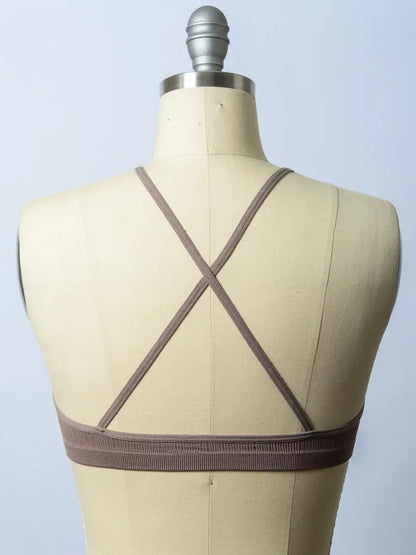 Crochet Lace Halter Bralette in Mocha