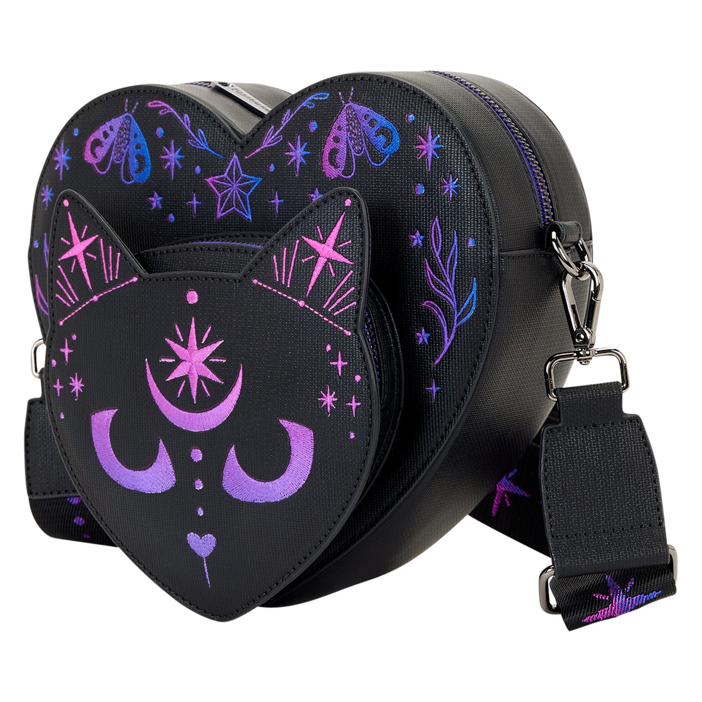 Loungefly Neon Cat Heart Figural Crossbody Bag