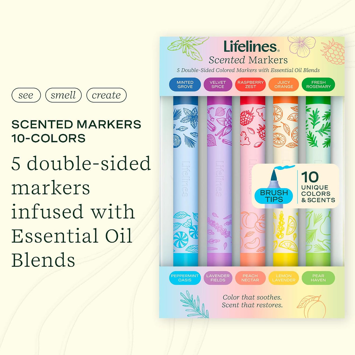 Lifelines™ Dual Ended Scented Markers - 10 Colors