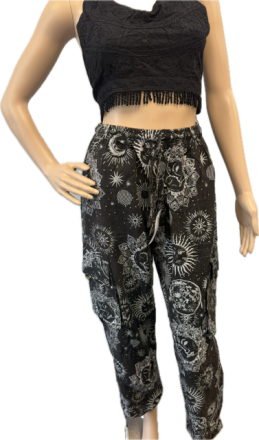 Celestial Sun & Moon Cargo Pants