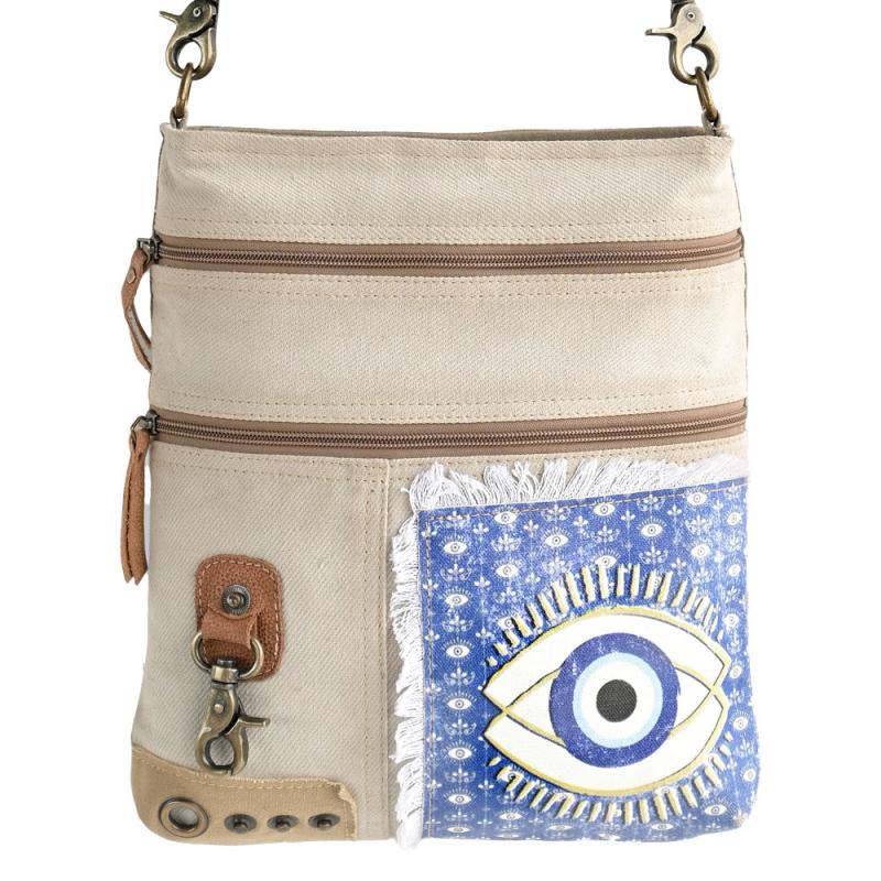 Clea Ray Distressed Evil Eye Crossbody Bag