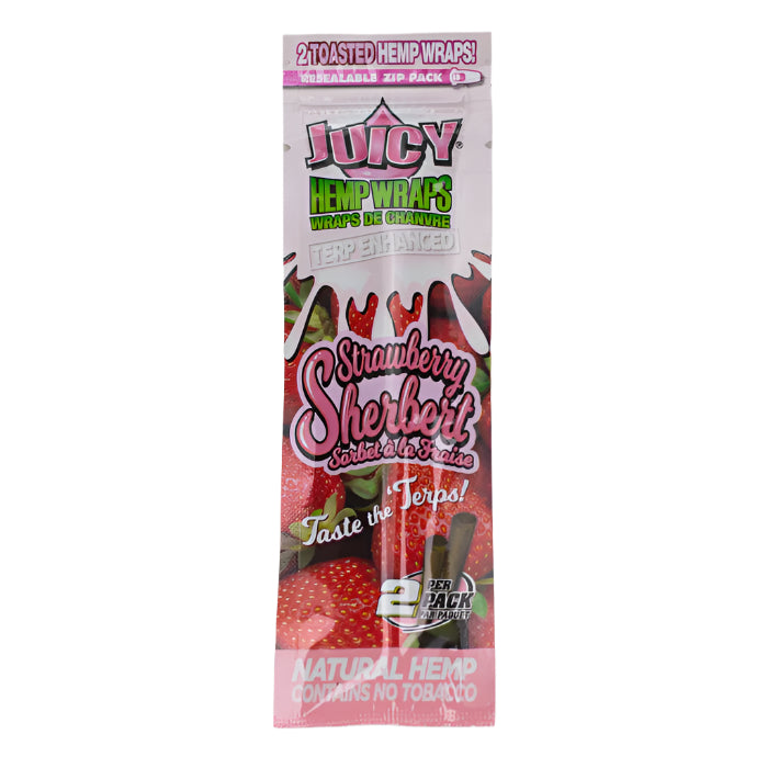 Juicy Jays Hemp Terp Enhanced Wraps Strawberry Sherbert 2pk