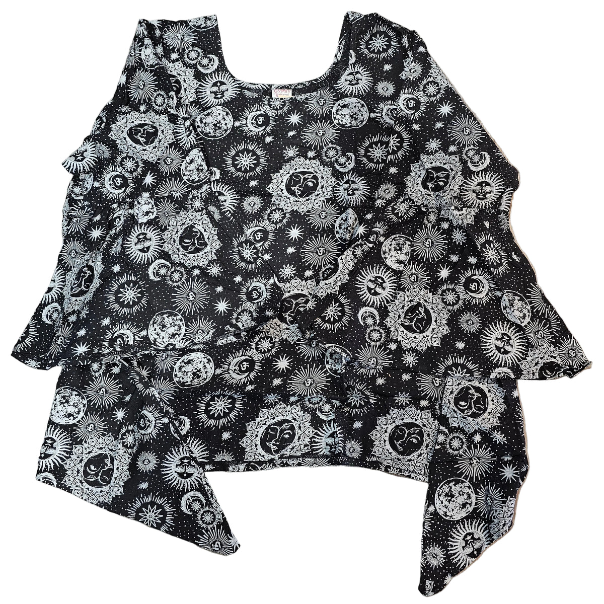 Sun and Moon Celestial Print Fairy Cut Blouse