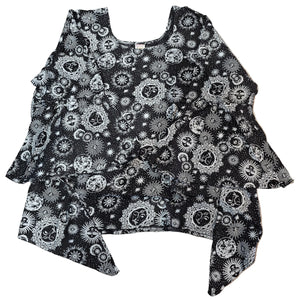 Sun and Moon Celestial Print Fairy Cut Blouse