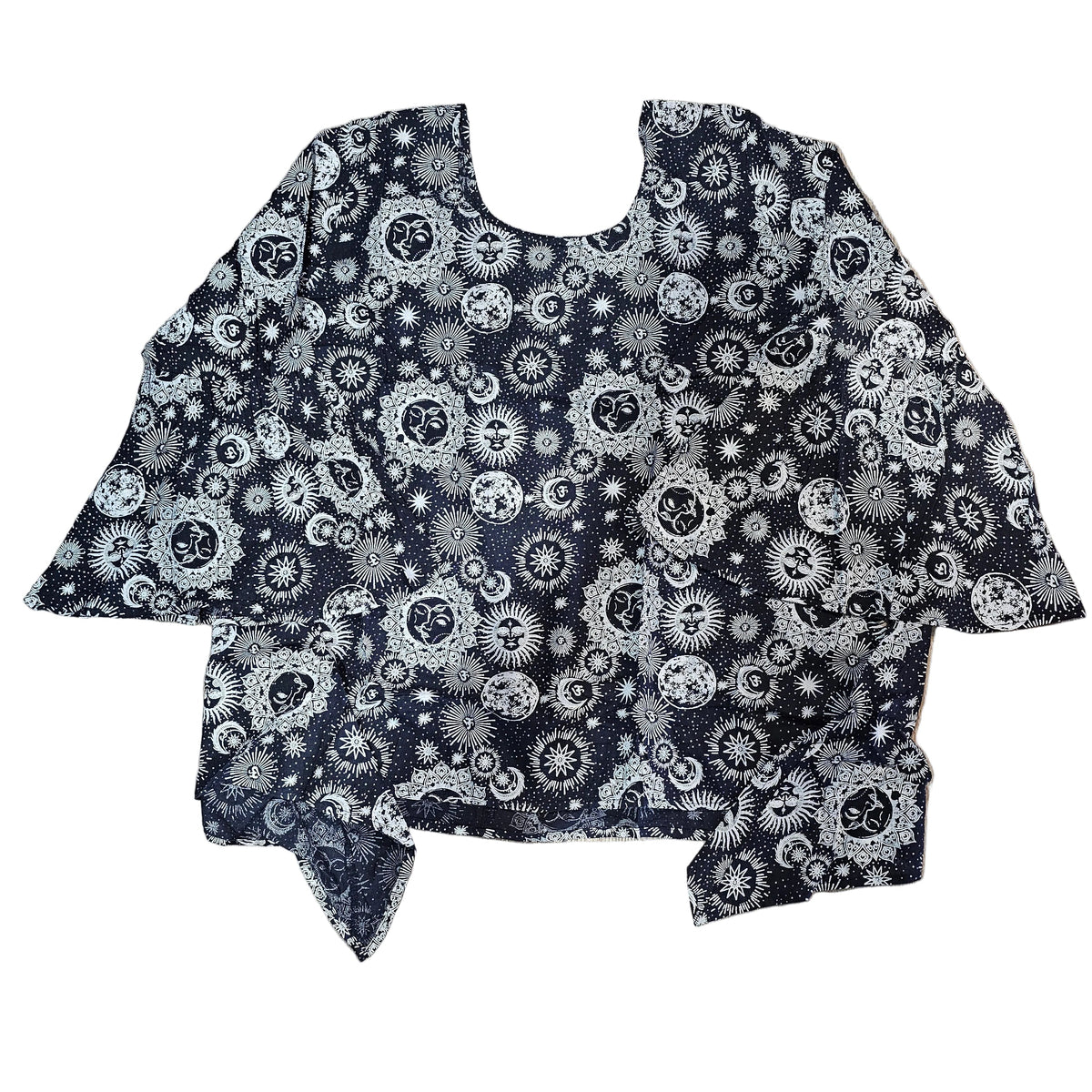 Sun and Moon Celestial Print Fairy Cut Blouse