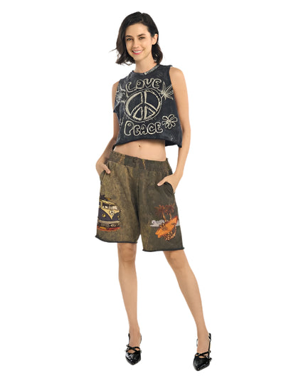 Love & Peace Stone Wash Sleeveless Cotton Top