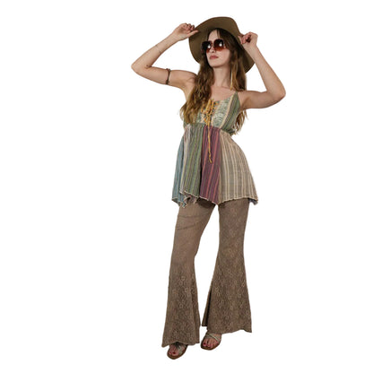 Hey Jude Patchwork Fairy Top in Tan