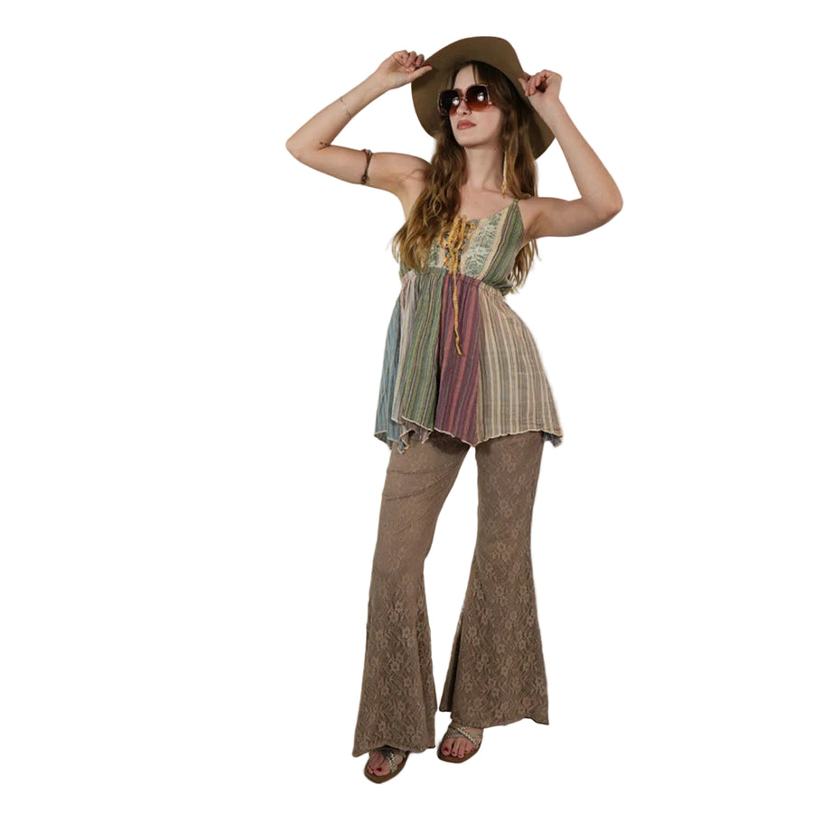 Hey Jude Patchwork Fairy Top in Tan