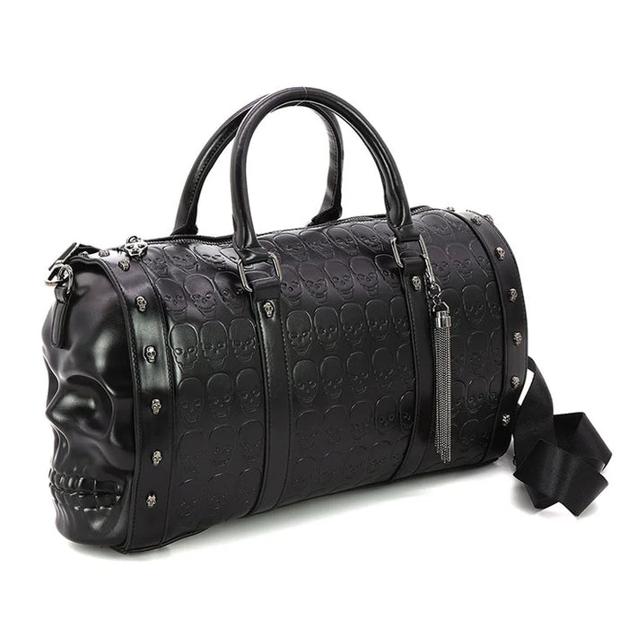 Embossed 3D Molded Skull Duffle Bag