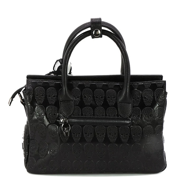 Embossed Skull Handbag with Scarf