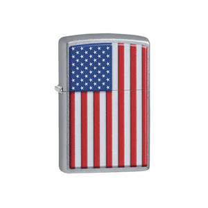 Zippo Lighter American Flag Street Chrome
