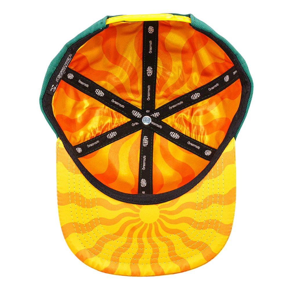 Grassroots California Teapot Removable Bear Green Snapback Hat