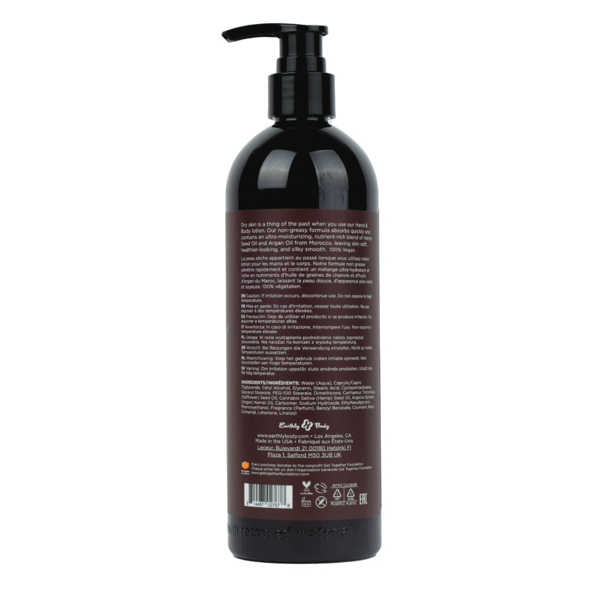 Earthly Body Hemp Seed Hand & Body Lotion - Sunsational 16oz