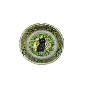 Magickal Black Cat Pentagram Ashtray