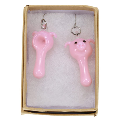 Sugar Mattys Glass Piggie Spoon Earrings