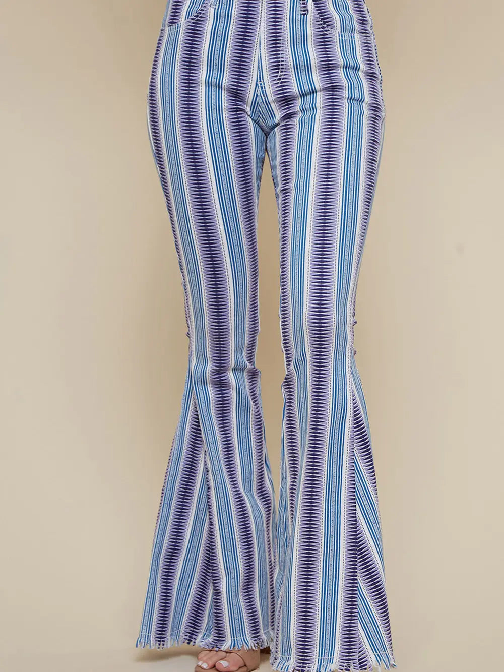Western Aztec Print Bell Bottom Pants