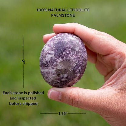TruEnergy Lepidolite Palm Stone - 2"