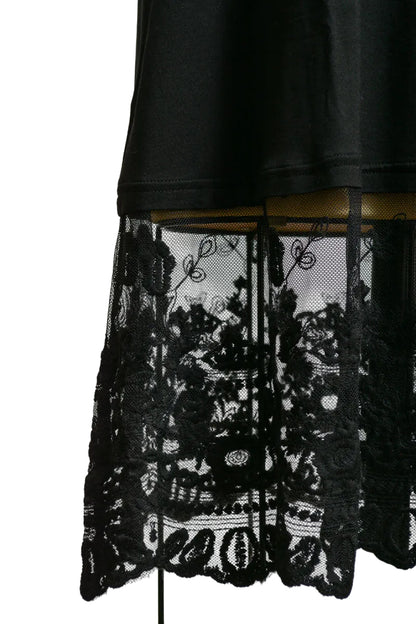Black Lace Midi Slip Dress Extender