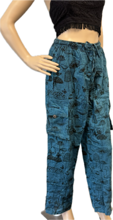 Mushroom Print Cargo Pants