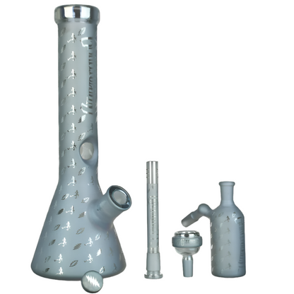 Pulsar x Grateful Dead 13.75" Bolts & Skellies Beaker Water Pipe Set - Metallic Blue SALE