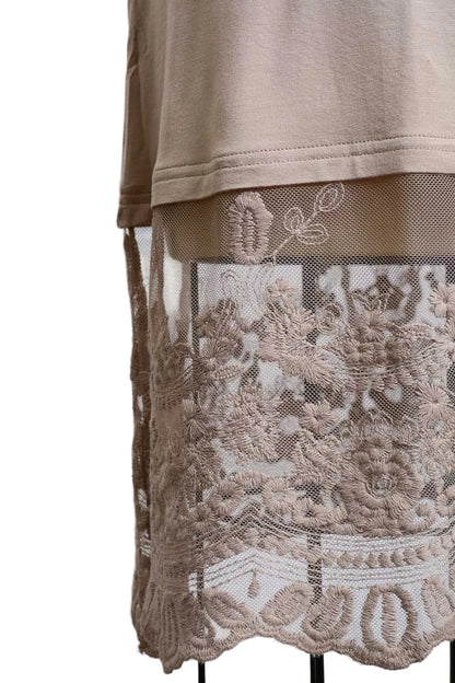 Taupe Lace Midi Slip Dress Extender