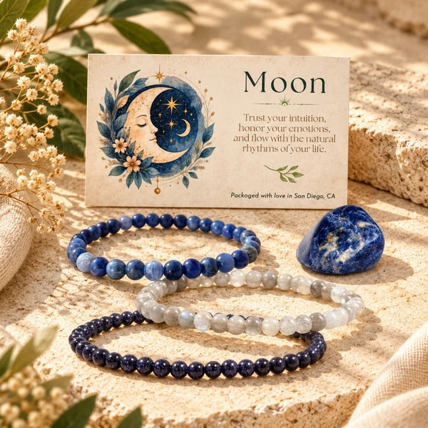 Intentions Bracelet Set - Moon 4mm