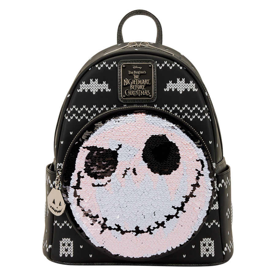 Loungefly The Nightmare Before Christmas Jack Skellington Reversible Sequins Mini Backpack