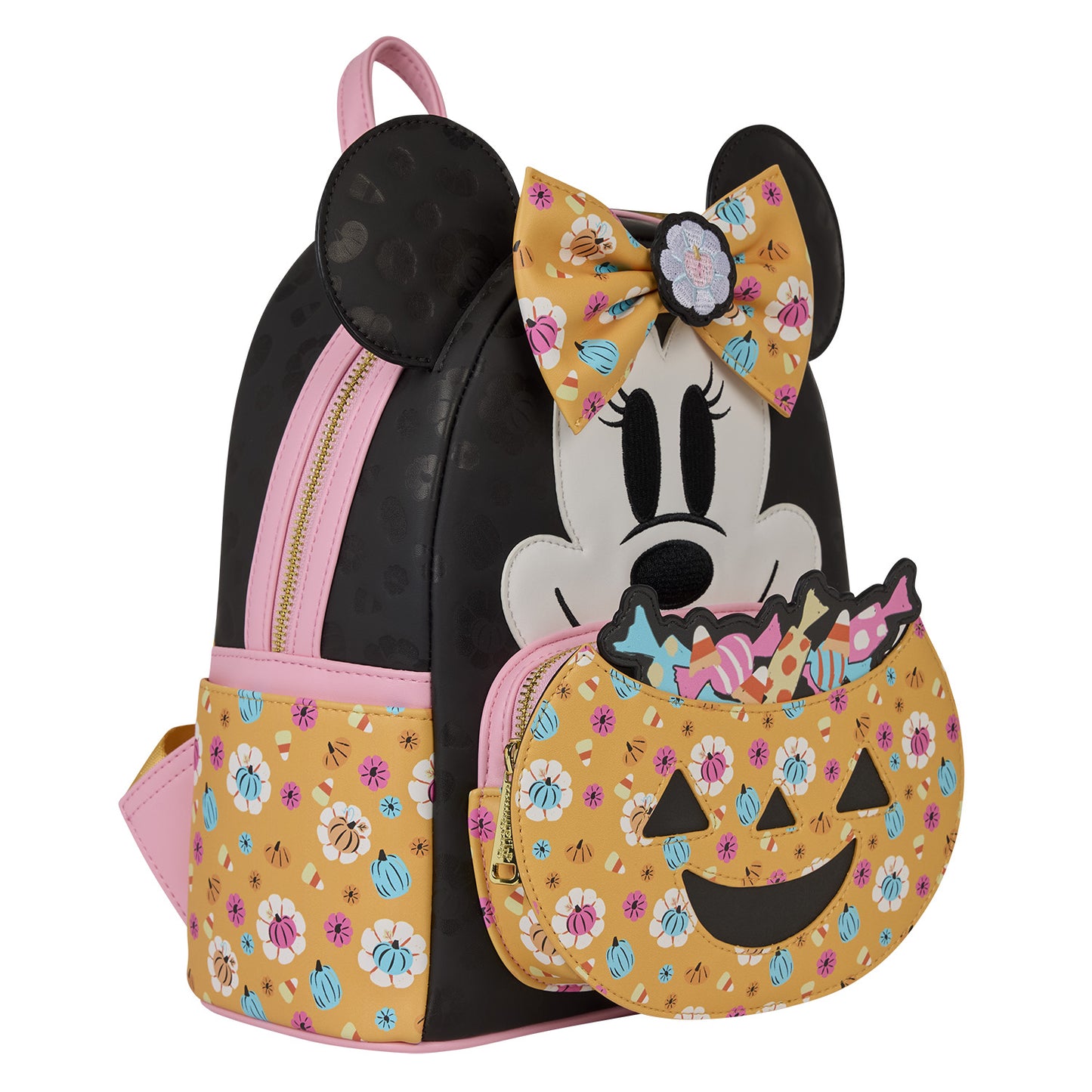 Loungefly Minnie Mouse Cosplay Floral Pumpkin Glow Mini Backpack