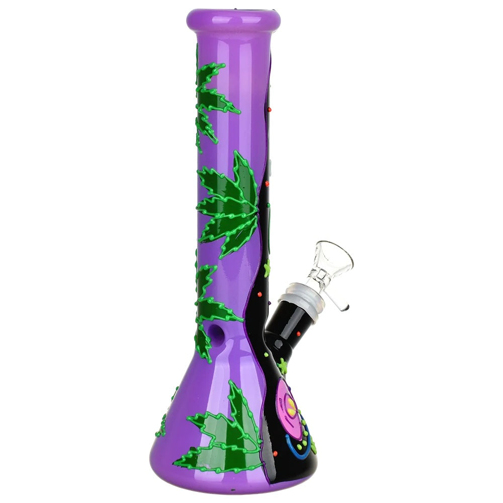 SeshGear 10" 420 Beam Me Up Glow-In-The-Dark Painted Beaker