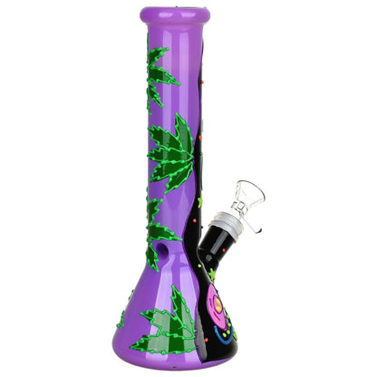 SeshGear 10" 420 Beam Me Up Glow-In-The-Dark Painted Beaker