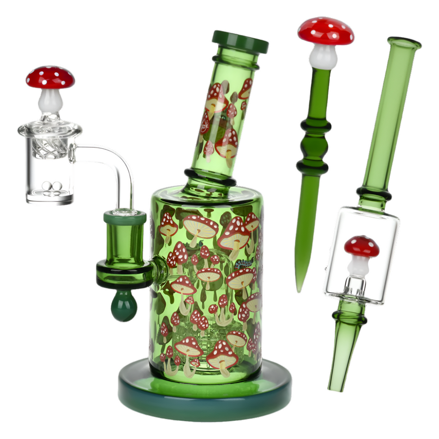 Pulsar Greatest Hits Series 8" Glow Nectar Collector & Dab Rig Set - Shroomiez