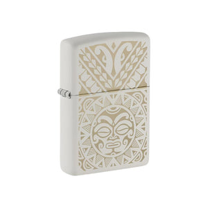 Zippo Lighter Maori Tattoo Design White Matte