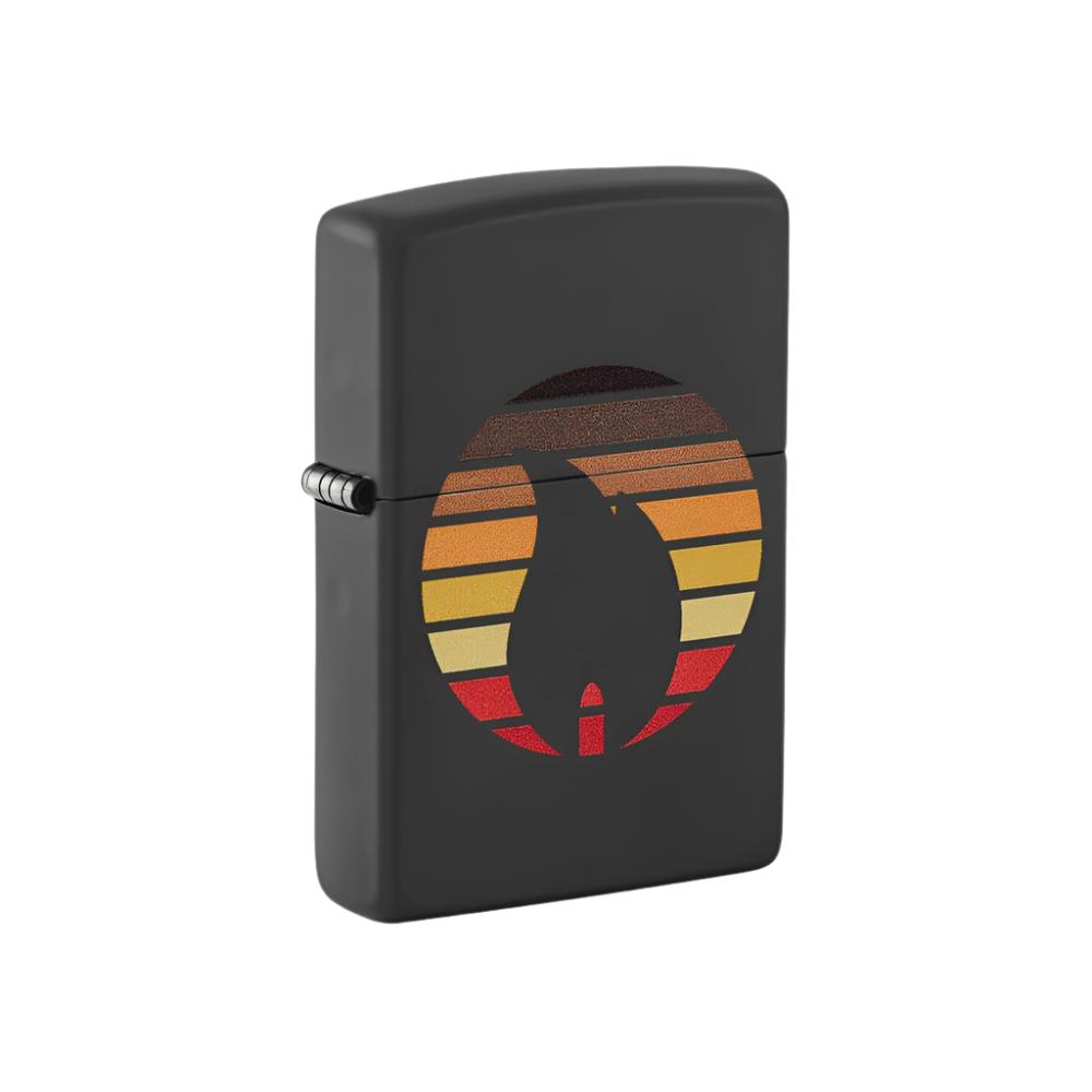 Zippo Lighter Color Block Zippo Flame Black Matte