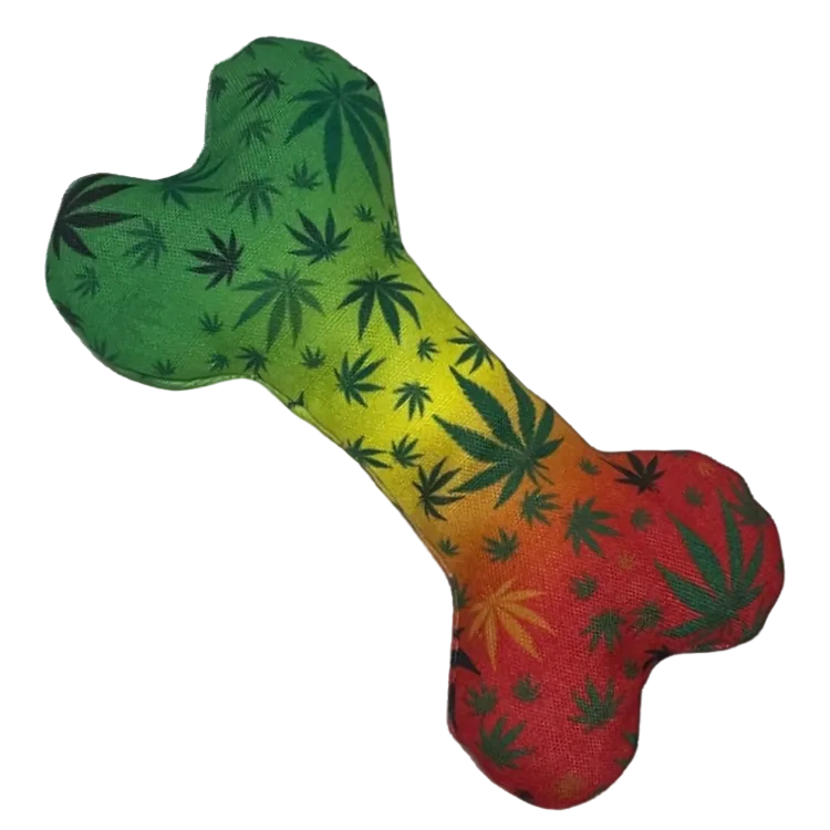 PAW:20 Dog Toy - Stoned To Da Bone Rasta Leaf