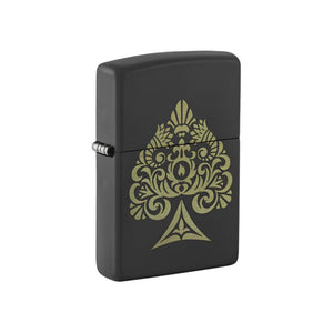 Zippo Lighter Engraved Spade Black Matte