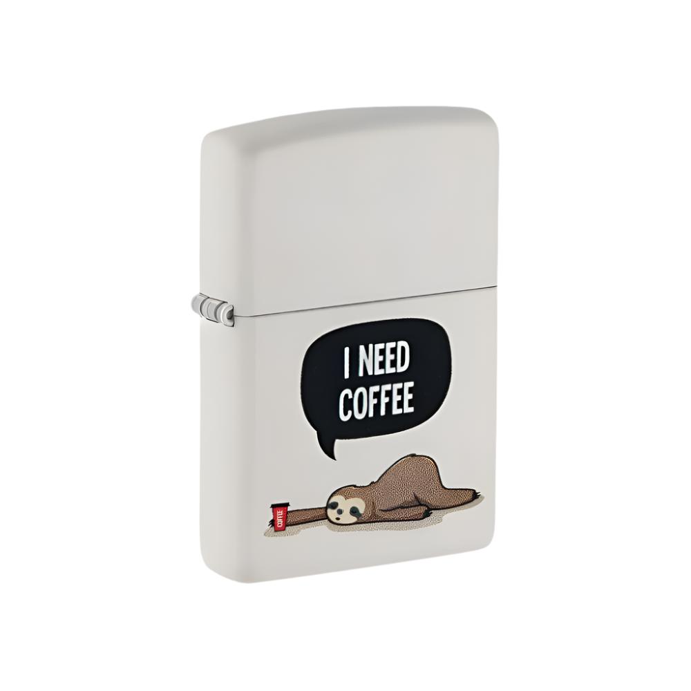 Zippo Lighter I Need Coffee Sloth