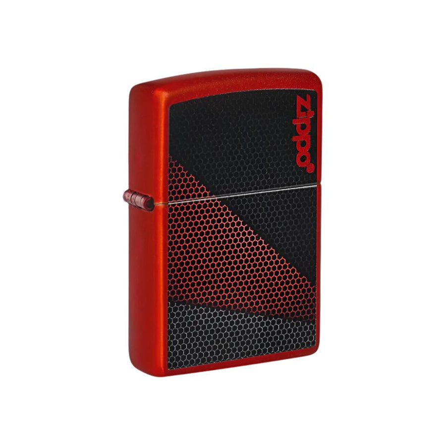 Zippo Lighter Honeycomb Design Metallic Red
