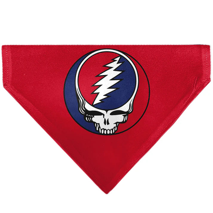 Grateful Dead Steal Your Face Logo Red and Blue Pet Bandana