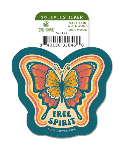Soul Flower Free Spirit Butterfly Sticker