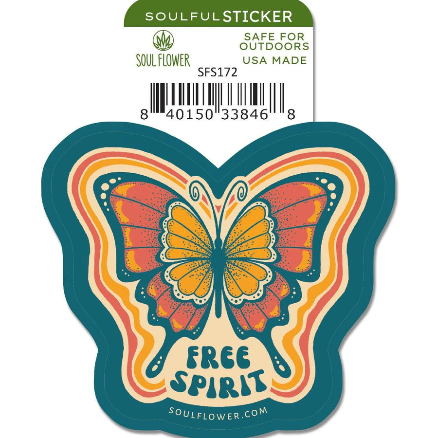 Soul Flower Free Spirit Butterfly Sticker