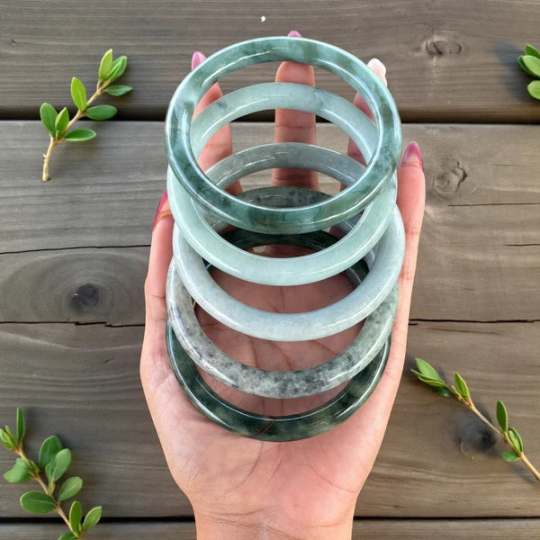 Burmese Jade Bangle Bracelet - 6mm