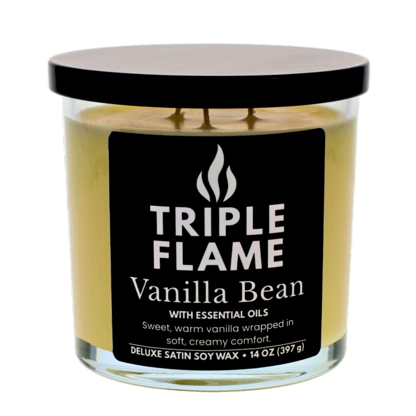 Triple Flame Candle Soy Wax for Home Scented, 14oz.
