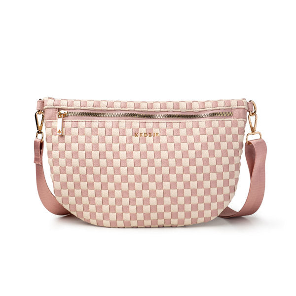 Kedzie Terrace Woven Crossbody in Pink